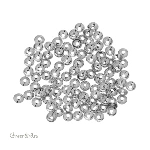 Шапочка гладкая 3 мм, родий, 100 шт. (#SVAC-50R) Шапочка гладкая 3 мм, родий, 100 шт. (#SVAC-50R)