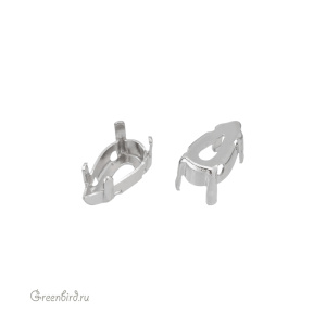 4322 Оправа для ювелирного кристалла Teardrop Fancy Stone 10х5 мм, белая бронза