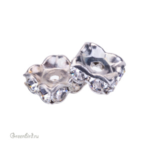 77608 Rondelle 1028 PP24 — Crystal, серебро (#001)