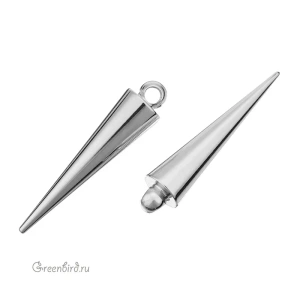 Подвеска "Шип" 36 мм, родий, 1 шт. (#SVA-BASE-082R)