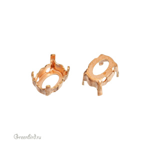 4160 Оправа для ювелирного кристалла Magical Oval Fancy Stone 8х6 мм, томпак