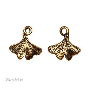 Подвеска "Лист гинкго", ант. золото, 1 шт. (#TC-2187) Подвеска "Лист гинкго", ант. золото, 1 шт. (#TC-2187)