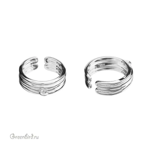 Основа для кольца фигурная, родий, 1 шт. (#SV1701-RB-10R)