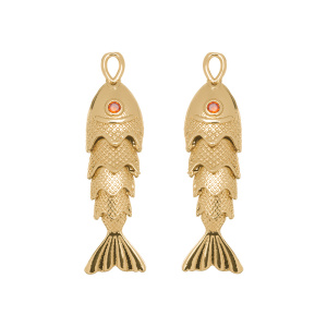 Подвеска "Рыбка" с фианитами, золото, 1 шт. (#SV1701-Pendant-199G)