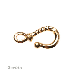 Замок-крючок "Твист", золото, 1 шт. (#TC-6199)
