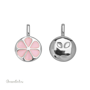 Подвеска "Цветок", родий, 1 шт. (#SVA-BASE-037R)