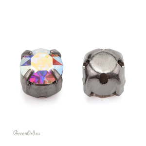 53201 Chaton Montees SS18 в оправе, gunmetal – Crystal AB (#001AB)