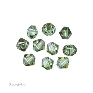 Swarovski 5328 Биконусы 5 мм, перидот сатин (#214SAT), уп. 10 шт.