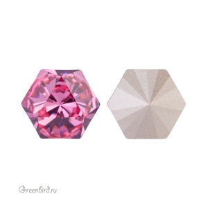 Swarovski 4699 Призматический гексагон 9,4x10,8 мм, розовый (#209), 1 шт.