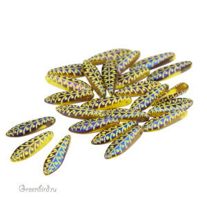 Glass Daggers 5x16mm, Yellow Opaque Lsr Rye, 1 шт. (#83120/22273RY)