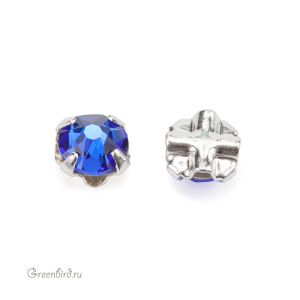 Swarovski 53102 Роза Монтис SS16, серебро, величественный синий (#296), 1 шт.