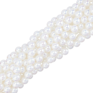 Жемчуг Crystalbird, круглый, 10 мм, Luster White, нить (#509)