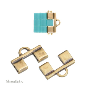 CYMBAL Концевик "Piperi" для TILA на 3 нити, ант. латунь, 1 шт. (#TL-012362-AB)