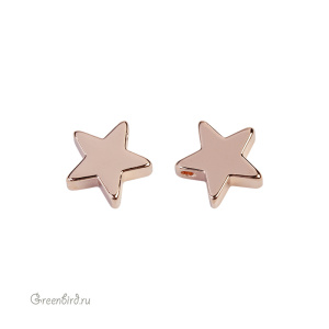 Бусина "Звезда", розовое золото, 1 шт. (9S413), Корея