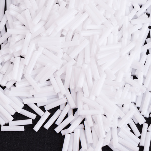 MIYUKI Slender Bugle 6mm – Opaque White (#402)