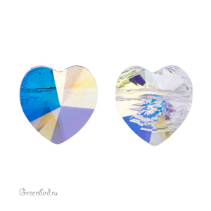 5742 Бусина Heart Bead 10mm – Crystal Aurore Boreale (#001AB)