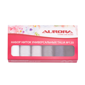 Набор ниток Talia №120 Aurora "Классика серый", 1 уп. (#AU-2601)
