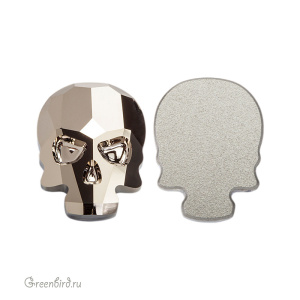 2856 Кристалл холодной фиксации Skull 18x14 мм – Metallic Light Gold (#001MLGD)