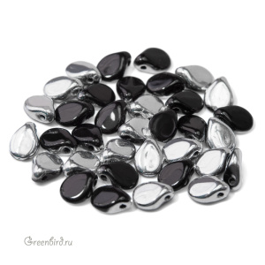 Pip Beads 5x7mm, Jet/Labrador, 5 гр (#23980/27001)