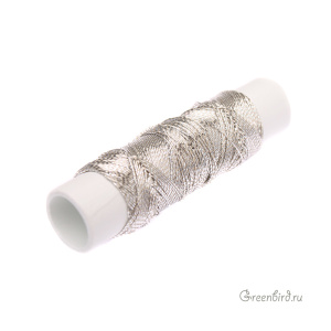 Металлизированная нить AVAS BOURDON, серебро, 10 м (#6011)