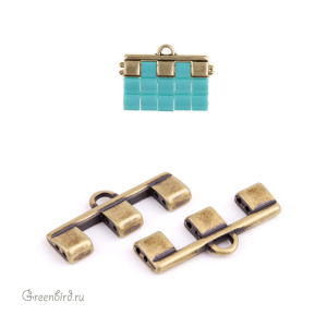 CYMBAL Концевик "Piperi" для TILA на 5 нитей, ант. латунь, 1 шт. (#TL-012210-AB)