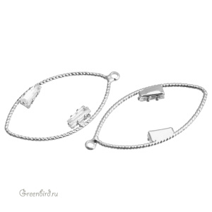 Подвеска-коннектор с фианитами, родий, 1 шт. (#SVA-FIAN-032R)