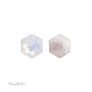 Swarovski 4683 Тонкий Гексагон 7,8x8,7 мм, белый опал (#234), 1 шт.