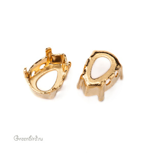 4320 Оправа для ювелирного кристалла Pear Fancy Stone 8х6 мм, золото