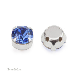 Swarovski 53203 Шатон Монтис SS29, серебро, сапфир (#206), 1 шт.