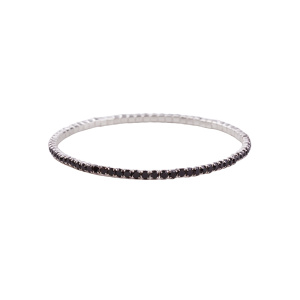 Браслет теннисный, родий, кристаллы, Jet, 1 шт. (#SV1701-13063J)