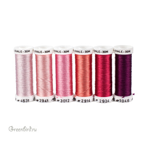 Набор шелковых нитей AVAS Soie Ovale 6 Nuances — Rose