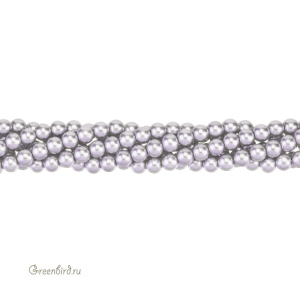 Crystalbird Жемчуг круглый 6 мм, платина, нить (#13)