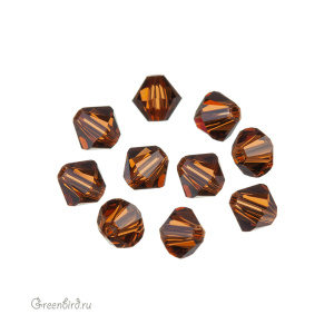 Swarovski 5328 Биконусы 5 мм, дымчатый топаз (#220), уп. 10 шт.