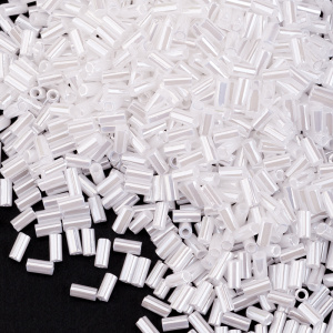 Бисер MIYUKI Bugle 3mm – White Pearl Ceylon (#528), 10 г