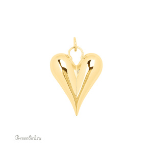 Подвеска "Сердечко-капля" 28 мм, золото, 1 шт. (#SV1701-Pendant-91G)