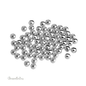 Металлический бисер 3 мм, родий, 2 гр (#SVABM-201R)