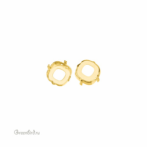 4483 Оправа для ювелирного кристалла Thin Cushion FS 10 мм, золото