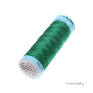Шелковая нить Gutermann S303, 100м, зеленая листва (#403)