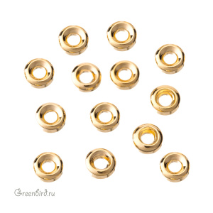 Бусина-разделитель "Кольцо" 3,5 мм, золото, 1 шт. (#SV1701-Bead-22G)