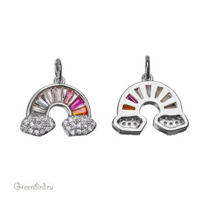 Подвеска "Радуга" с фианитами, родий (#SVA-FIAN-091R)