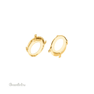 4120 Оправа для Oval Fancy Stone 14х10 мм, томпак/золото