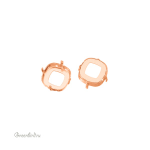 4470 Оправа для ювелирного кристалла Cushion Square FS 10 мм, томпак