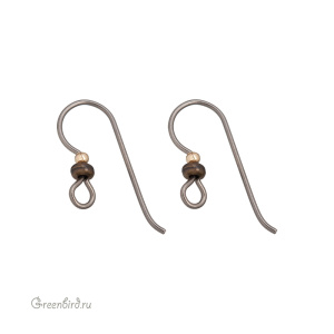 Швензы-крючки "Heishi", серый ниобий / золото, пара (#TC-5120-26)