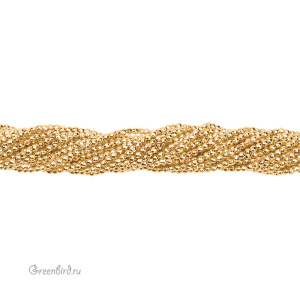 Бусины Геметин 3 мм, граненые, цвет: золото, нить (#SV-HMT-36)
