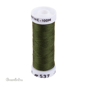 Шелковая нить Au Ver a Soie Soie Surfine, темно-зеленый, 100 м (#537)