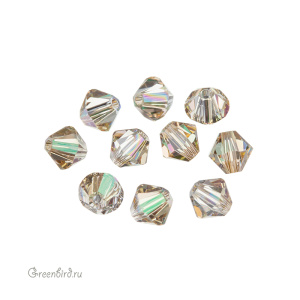 Swarovski 5328 Биконусы 5 мм, люминесцентный зеленый (#001LUMG), уп. 10 шт.
