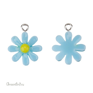 Подвеска "Цветок", голубой, 1 шт. (#SVA-BASE-112)