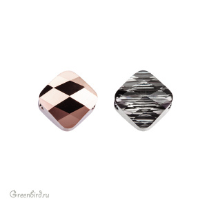 Swarovski 5054 Бусина Мини Ромб 6 мм, розовое золото (#001ROGL), 1 шт.