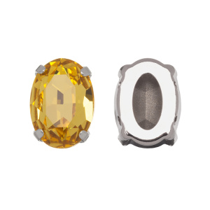 Crystalbird 4120 ÐÐ²Ð°Ð» 14x10 Ð¼Ð¼ Ð² Ð¾Ð¿ÑÐ°Ð²Ðµ, ÑÐ¾Ð´Ð¸Ð¹, ÑÐ²ÐµÑÐ»ÑÐ¹ ÑÐ¾Ð¿Ð°Ð· (#226), 1 ÑÑ.