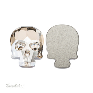 2856 Кристалл холодной фиксации Skull 18x14 мм – Golden Shadow (#001GSHA)